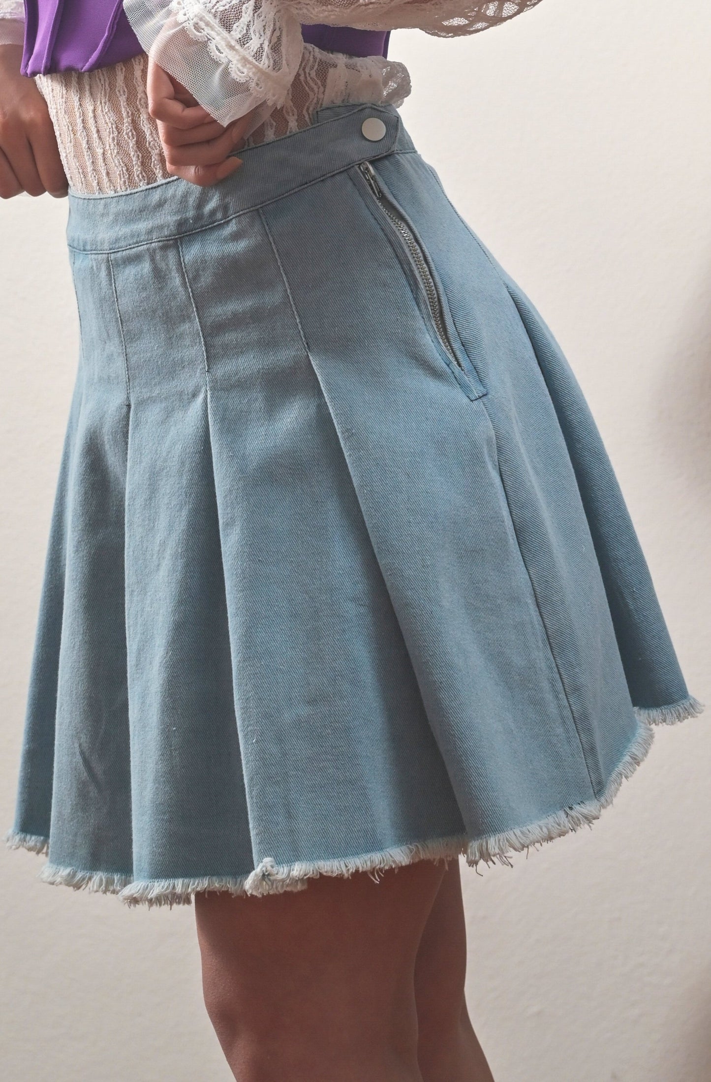 Gonna di Jeans con Pieghe (-70%)