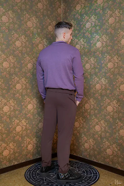 Retro camicia goffrata porpora Takeshy Kurosawa: vestibilità slim e tessuto tridimensionale